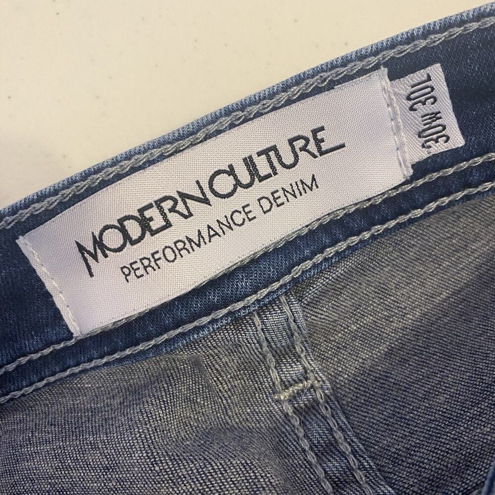 ModernCulture Performance Denim Mens Jean 30x30 Skinny Straight Stretch DarkBlue - Picture 4 of 11